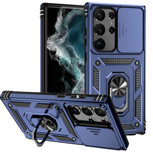 갤럭시 S23울트라 슬라이드 카메라 렌즈 보호 핑거홀더 킥스탠드 케이스: 스타일과 기능성의 완벽한 조화