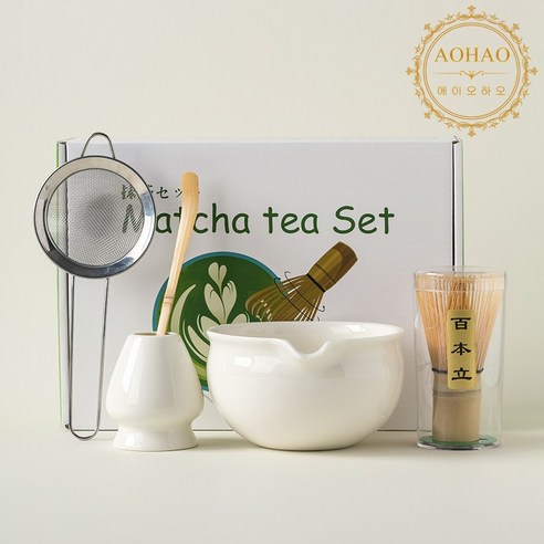 AOHAO 연한 색 차선 5PCS 세트 MATCHA WHISK, 3세트, 화이트