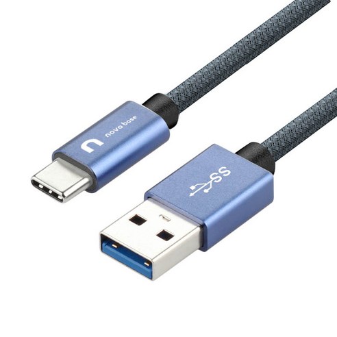 속도빠른 아이폰 카플레이 C타입 케이블 USB3.2 10Gbps, 1개, 블루, 30cm