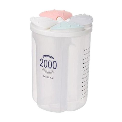 플라스틱 분할 상자 주최자 시리얼 견과류 설탕 초콜릿 콩 등을위한 투명 BPA 무료 플라스틱 케이스 보관 용기, 2000ml, PP