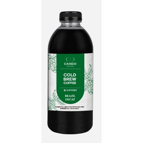 캔두커피 디카페인 콜드브루 원액 1000ml 더치커피 (100%디카페인), 1통, 1개입, 1L