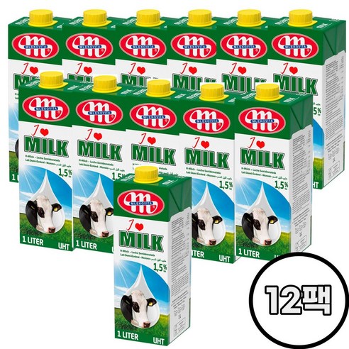 유럽산 믈레코비타 MLEKO 1.5% 아이러브 저지방 수입멸균우유, 1L, 60개