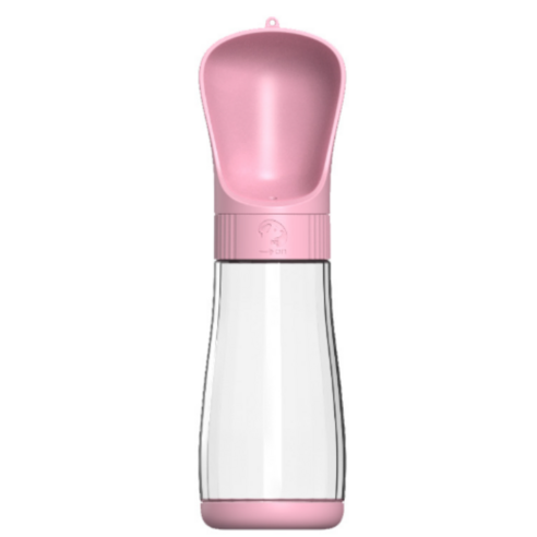 강아지 고양이 외출 휴대용 물병, 베이비 핑크, 510ml