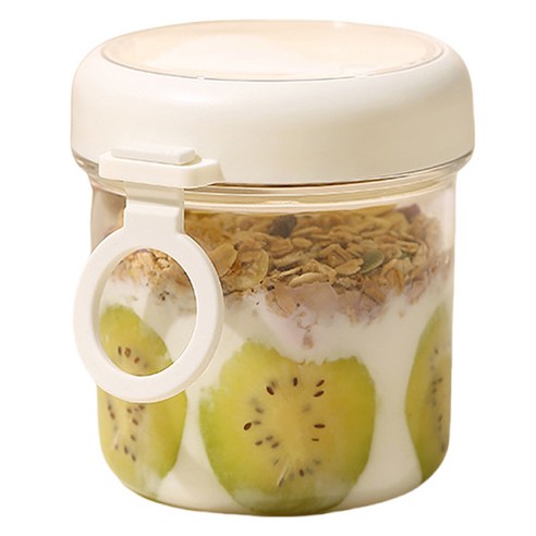 브랙퍼스트 1단 컵 도시락 530ml, 화이트, 1개