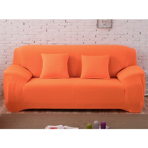 [XIG] Housmife 단색 소파 커버 거실 소파 커버 코너 소파 커버 Slipcover Chair Protector 1/2/3/4 인승, 1Pc 145-185Cm, 캔디 오렌지