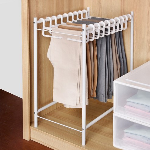옷장 정리를 예술로 승화시키는 마법, 이동식 바지 행거
