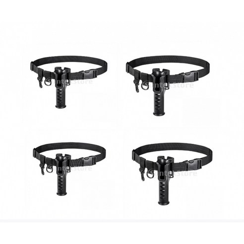 4x 나일론 낚싯대 홀더 벨트 미끼 낚싯대 지원 하네스 액세서리, 검은색