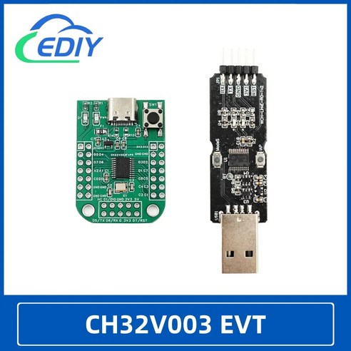 데모보드 소프트웨어 EVT 개발 보드 CH32V003 CH32V003F4P6 MCU QingKe RISC-V2A 1-와이어 SDI 시스템 메인 주파수 48MHz WCH, 1.CH32V003 보드