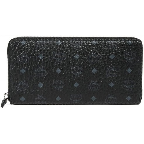 MCM 여성용 지퍼 대형 지갑 블랙 원 사이즈