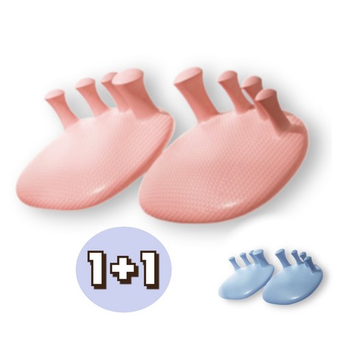 [1+1] 다이어트 발가락 운동 슬리퍼, 핑크, 블루, 2개