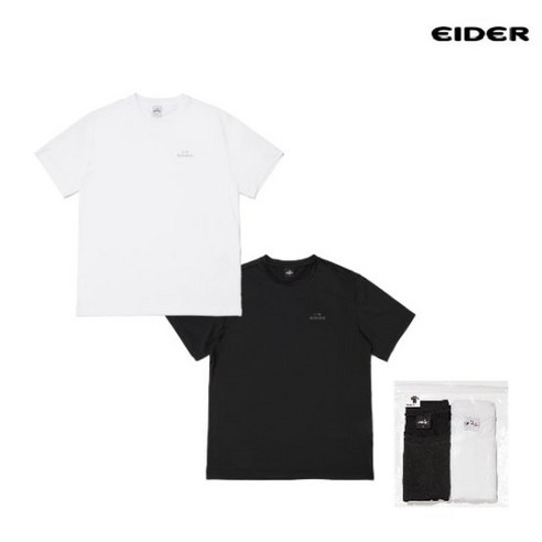 [백화점 매장판] 아이더 2PACK EIDER 기능성 쿨 냉감 스포츠 반팔티 티셔츠 반팔티셔츠 기본 무지 이너 반팔 라운드 티셔츠 2개 1세트