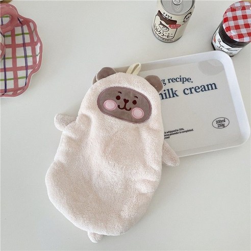 【타월】* 메이든 농도 캠프 * 수건 귀여운 주방 수건 흡수성 타월 가정용 타월, 43*28cm, 화이트 베어 타월
