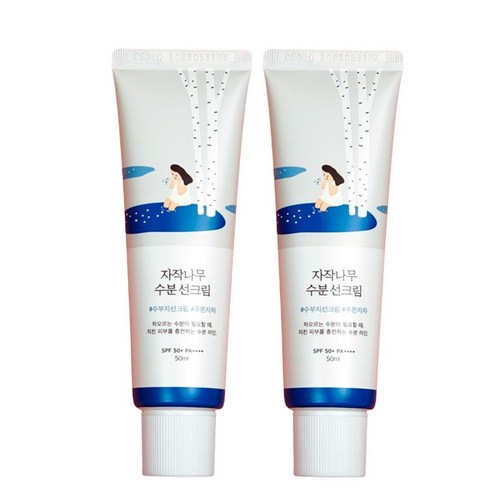   라운드랩 자작나무 수분 선 크림 50ml 1+1 (SPF 50+ PA++++), 2개