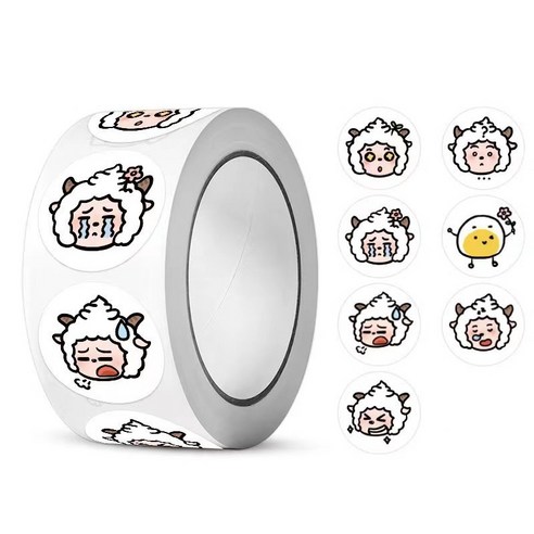 귀여운 동물 롤 스티커, 500매, 양