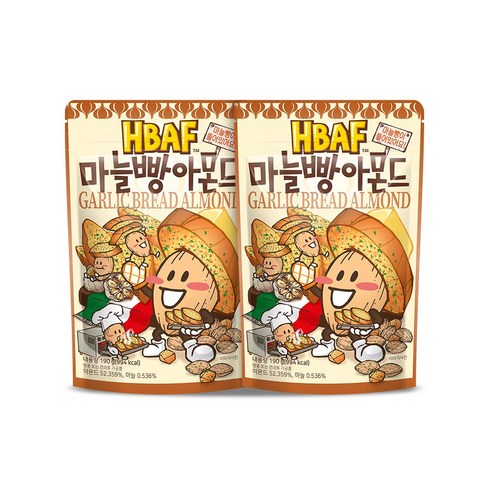 [HBAF] 바프 마늘빵 아몬드 190g X 2봉, 2개