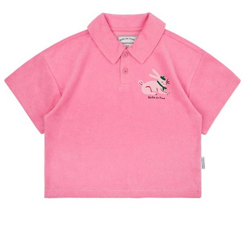 사랑스러운 꿈나라 여행, 베베드피노 키즈 핑크 버니 테리 티셔츠와 함께 베베드피노언더웨어