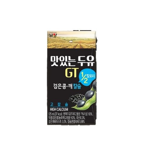남양유업 맛있는 두유 GT 검은콩 깨 칼슘, 125ml, 24개