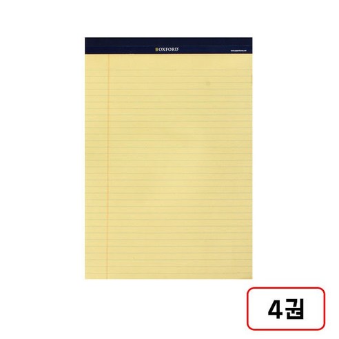 옥스포드)리갈패드(A4/40매), 4권, 노랑(D370811)