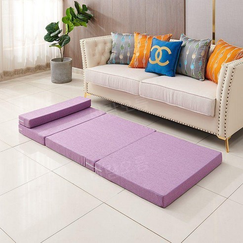 간이 매트리스 접이식 토퍼 손님용 3단 원룸 바닥 매트 150x200cm 두께 8cm - 접이식 매트리스 | 쿠팡