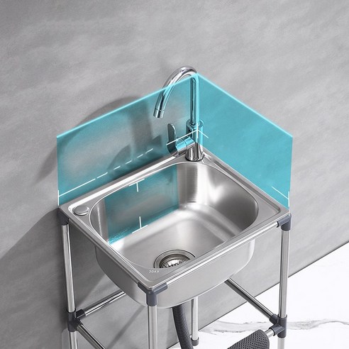 공간 효율성을 높여주는 스텐 간이 세면대 이동식 싱크대 세트