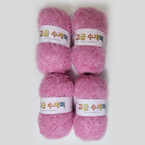 울클럽 별꽃수세미 만들기 DIY 고급수세미실 80g 4볼세트 (총 320g), 157딸기라떼, 1개