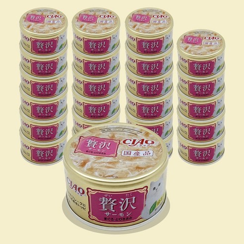 이나바 고양이 챠오 제이타크캔, 24캔, 연어&참치&닭가슴살 (A-143), 80g