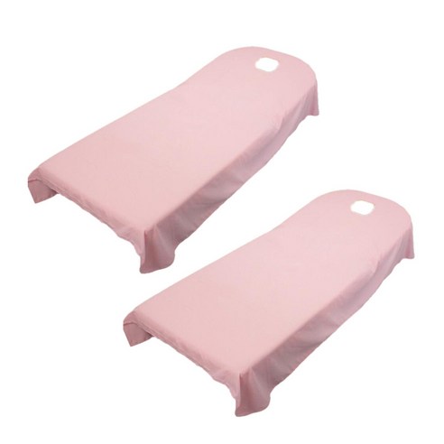 2pcs 스파 마사지 치료 침대 커버 핑크, 폴리 에스터
