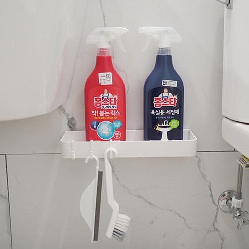 세심한 설계와 내구성을 갖춘 살림을 더하다 욕실 청소용품 선반 정리대가 욕실 공간을 정돈하고 편안하게 만듭니다.