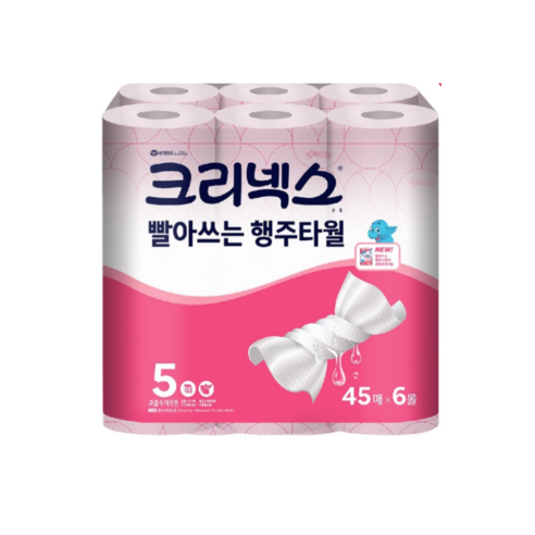 유한킴벌리 크리넥스 빨아쓰는 행주타월, 6개, 45매