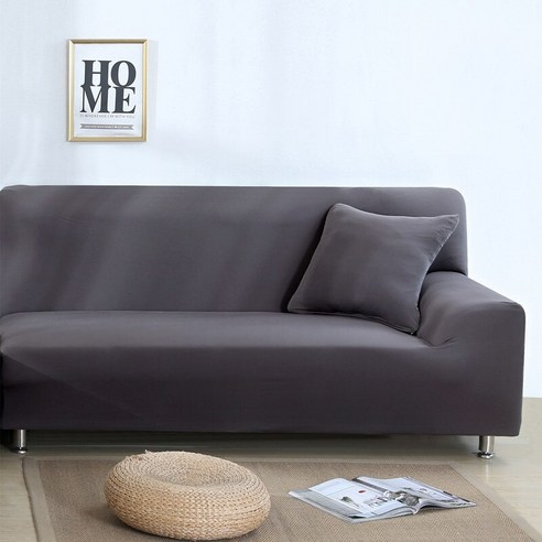 [XIG] Housmife 단색 소파 커버 거실 소파 커버 코너 소파 커버 Slipcover Chair Protector 1/2/3/4 인승, 1Pc 145-185Cm, 그레이