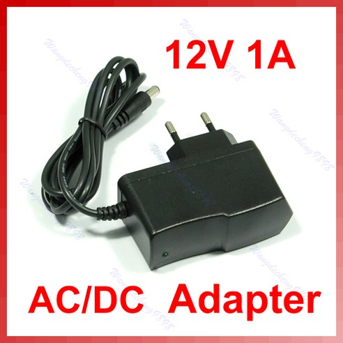EU 플러그 1000MA 12V 1A AC DC 플러그 탑 전원 어댑터 공급 장치, 검은색, 1개