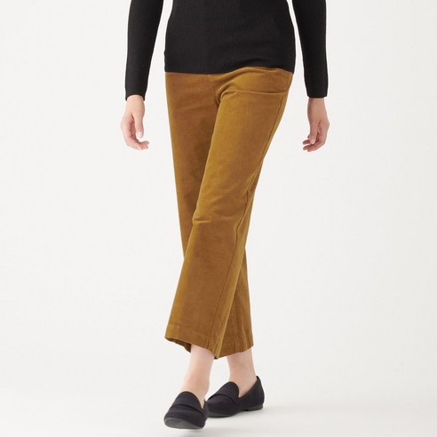 무인양품 MUJI 여성 스트레치 코듀로이 이지 와이드 팬츠 W9AE237