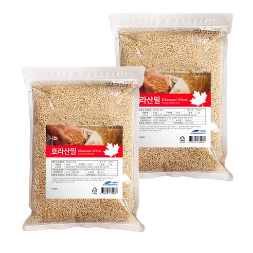 진짜 원료 캐나다산 고대곡물 호라산밀 카무트 2kg x 2개, 2kg, 2개