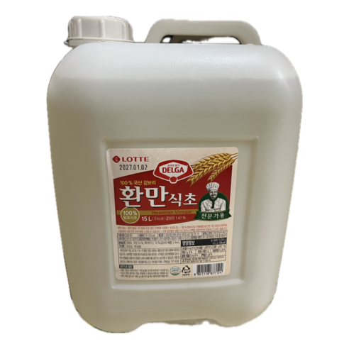 업소용 대용량 덕용말통) 롯데 환만식초 15L, 1개
