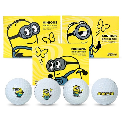 [MINIONS] 미니언즈 3피스 우레탄 골프공 12구, 미니언즈 골프공 1더즌_스튜어트, 1개, 12개