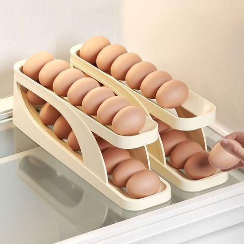웰커밍홈 냉장고 계란 2층 트레이, 옐로우