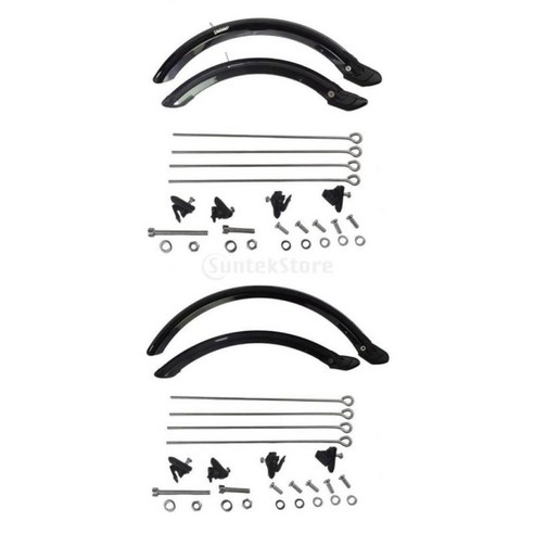 2 세트 20'''' 14'''' V 브레이크 자전거 머드 가드 용 접이식 자전거 머드 가드 세트, 설명한대로, 플라스틱 PP, 검은 색