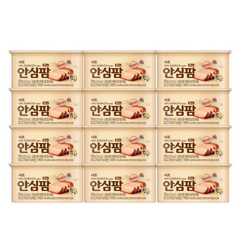 스팸 선물세트  사조 안심팜, 200g, 12개