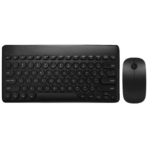 무선 키보드 및 마우스 콤보 2.4GHz 무선 귀여운 원형 키 세트, 블랙, 301x146x24mm, 아크릴로 니트릴 부타디엔 스티렌 플라스틱