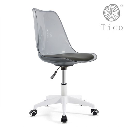 TICO 컴퓨터 의자 공부의자 사무실의자 북유럽 디자인 회전의자, 투명 그레이06