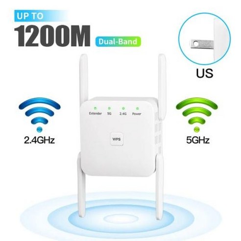 장거리 신호 와이파이 증폭기 라우터 리피터 무선 확장기 1200Mbps 부스터 2.4G 5Ghz, 5G 1200M US, 04 5G 1200M US