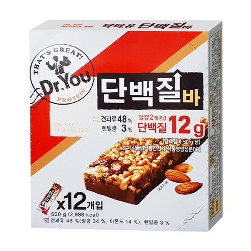 오리온 닥터유 단백질바 50g 12개 세트 에너지바추천 오리온 닥터유 단백질바 50g 12개 세트 에너지바추천