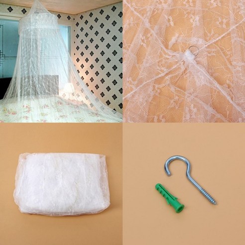 꽃무늬 캐노피 모기장 화이트 레이스모기장, 본상품선택