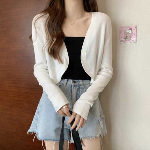 쪼예 봄 여름 데일리 볼레로 숏 가디건