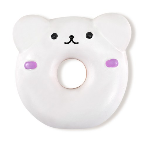 펫베오 곰도리 도넛 강아지 라텍스 삑삑이 장난감, 1개, 크림
