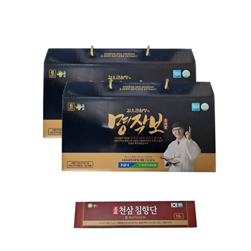 김오곤 녹용홍삼 명작보 70ml x 90포, 김오곤 명작보 2박스+천삼침향단10환