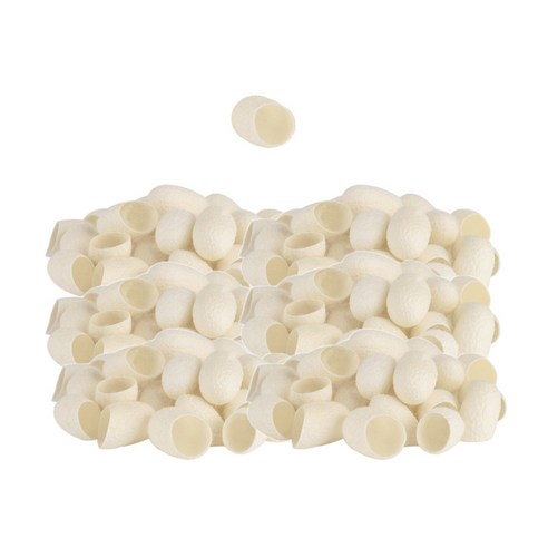 100 Pcs 천연 누에 고치 볼 페이셜 클렌저 엑스 폴리 에이 팅 스킨 케어, 베이지, 13.5x13.5x5.5cm, 실크