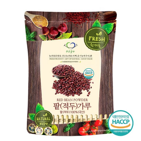 푸른들판 국내산 생 적두 팥 분말 가루 100% 국산 팥차 붉은팥 적소두 차 HACCP 인증, 500g, 1개