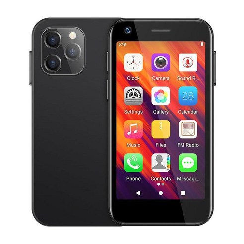 SOYES XS12 3GB RAM 32GB/64GB ROM 슈퍼 미니 스마트폰 4G LTE 3.0인치 화면 안드로이드 10.0 귀여운 소형 핸드폰 선물, 블랙, 67GB