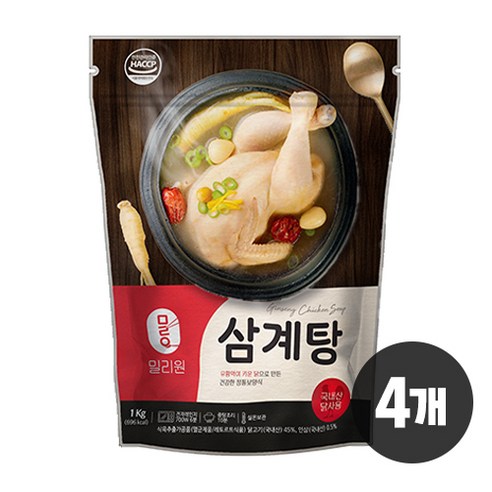 밀리원 유황먹여 키운 삼계탕, 1kg, 4개